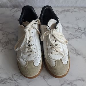Isabel Marant White and Tan Sneakers